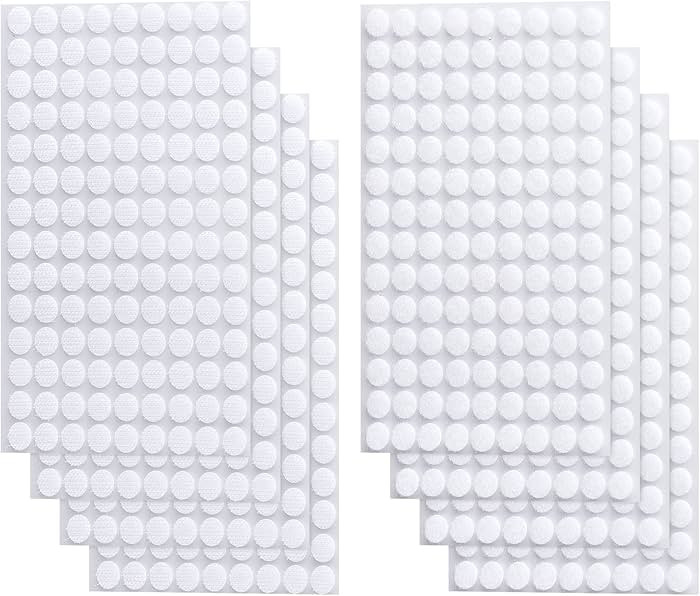 Self Adhesive Dots, 1000Pcs(500 Pair Set) 0.39 Inch / 10mm Diameter Hook and Loop Dots Tape, 10mm... | Amazon (US)