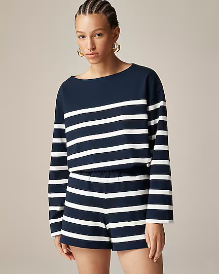 Mariner jersey relaxed boatneck T-shirt in stripe | J. Crew US