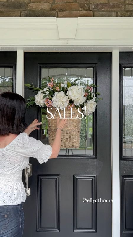 Summer porch styling sales! Shop my hanging basket on sale, scroll doormat on sale, lightweight planters, faux potted trees and plants, more planters. Summer porch accessories. 

#LTKVideo #LTKHome #LTKSaleAlert