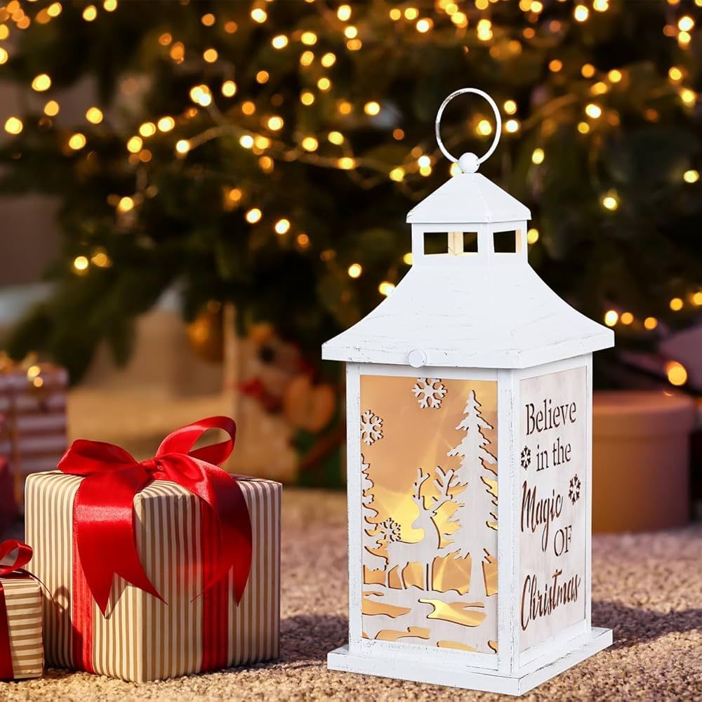 DECORKEY Christmas Decorations for Home, Decorative Christmas Reindeer Lantern Indoor Outdoor Dec... | Amazon (US)