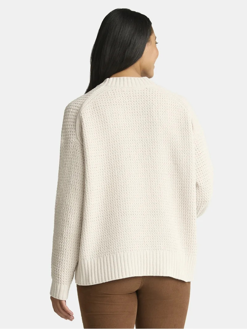 Time and Tru Women's Chenille Cardigan Sweater, Midweight, Sizes XS-XXXL | Walmart (US)