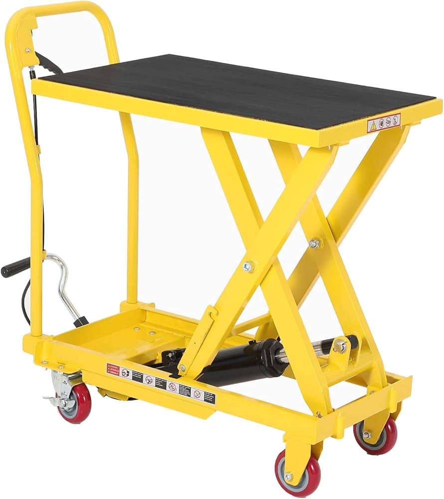 Heavy Duty Hydraulic Lift Table Cart 1100LB Capacity, Single Scissor Lift Table with 32'' Lifting... | Amazon (US)