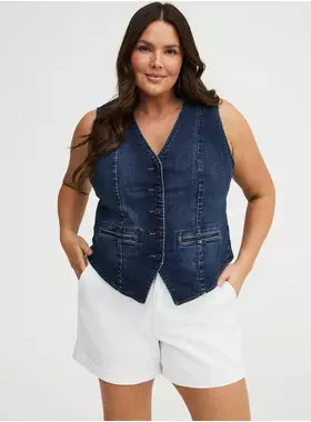 Denim Tailored Vest | Torrid (US & Canada)