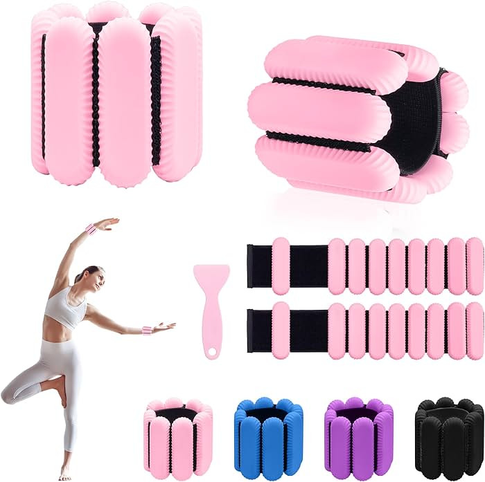 Wrist Ankle Weights for Women, Adjustable Weight(1LB~1.1LB Each) with Spare Two Weights Non-Slip ... | Amazon (US)