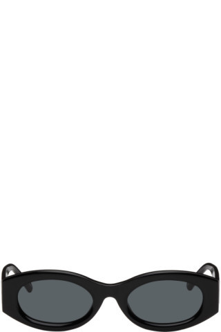 The Attico - Black Linda Farrow Edition Berta Sunglasses | SSENSE