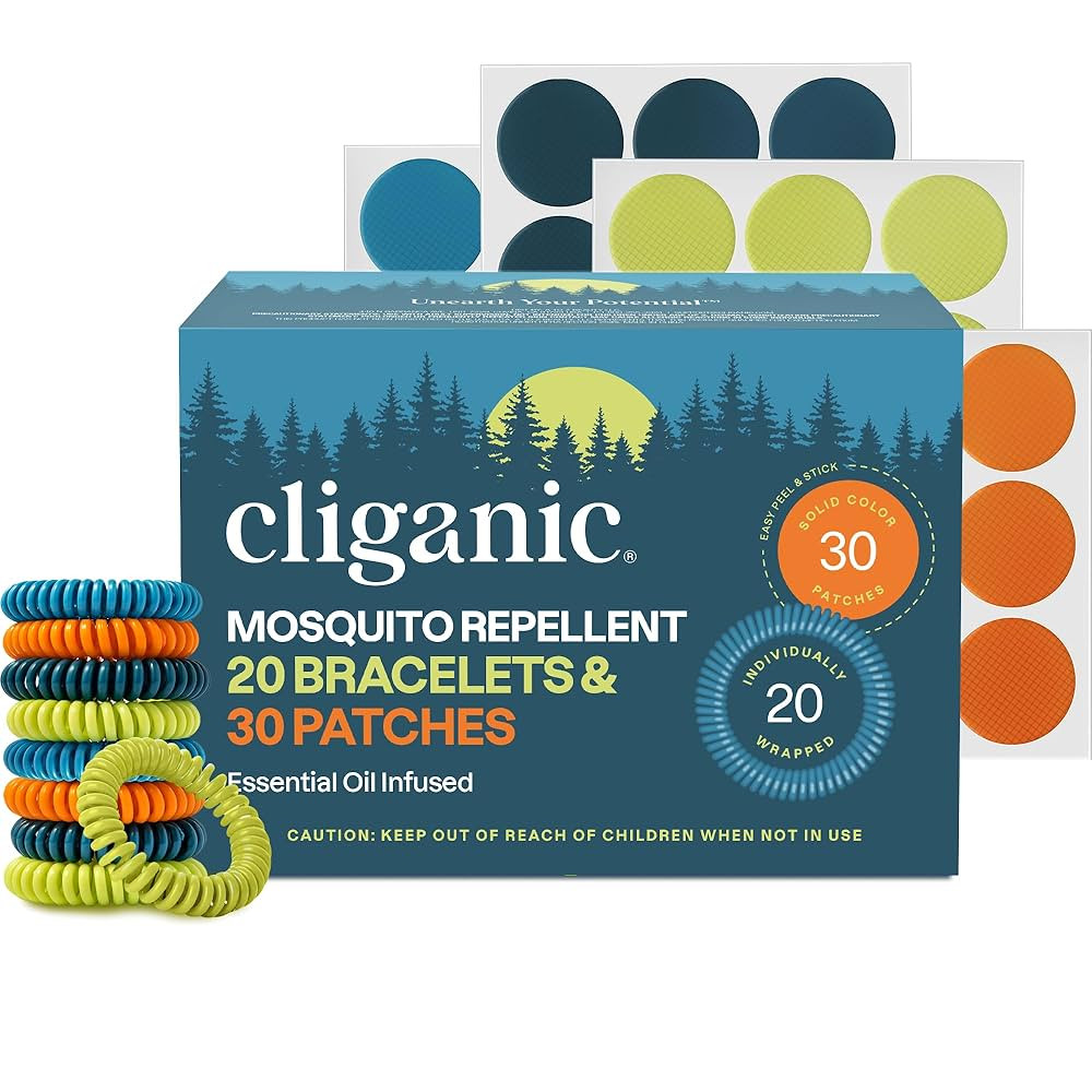 Cliganic Mosquito Repellent Bracelet Stickers Pack for Kids & Adults Multi Color, Natural DEET-Fr... | Amazon (US)
