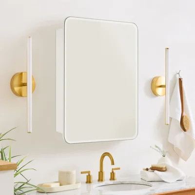 Claytin Glass Frameless Medicine Cabinet with Adjustable Shelves | Wayfair North America