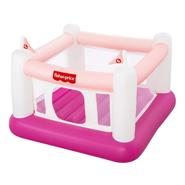 Fisher-Price Pink Bouncesational Indoor Inflatable Bouncer with Built-In Pump | Walmart (US)