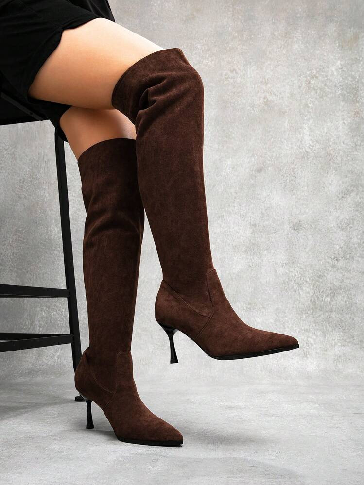 CUCCOO SZL Botas altas de moda para mujer, botas sexy de tacón alto por encima de la rodilla, id... | SHEIN