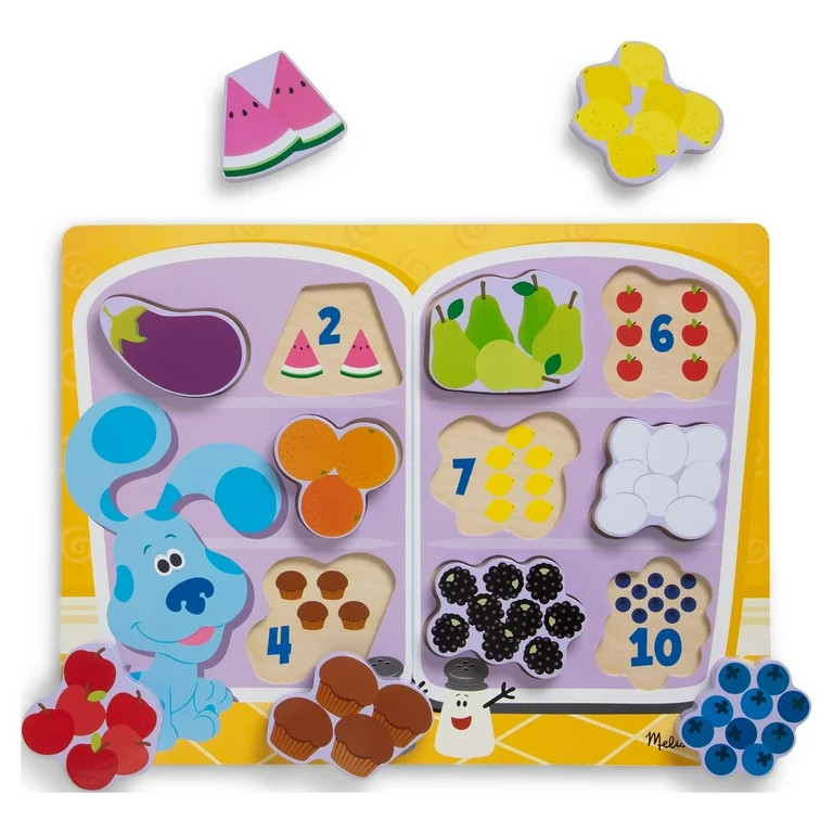 Melissa & Doug Blue's Clues & You! Wooden Chunky Puzzle - Fridge Food (10 Pieces) - Walmart.com | Walmart (US)