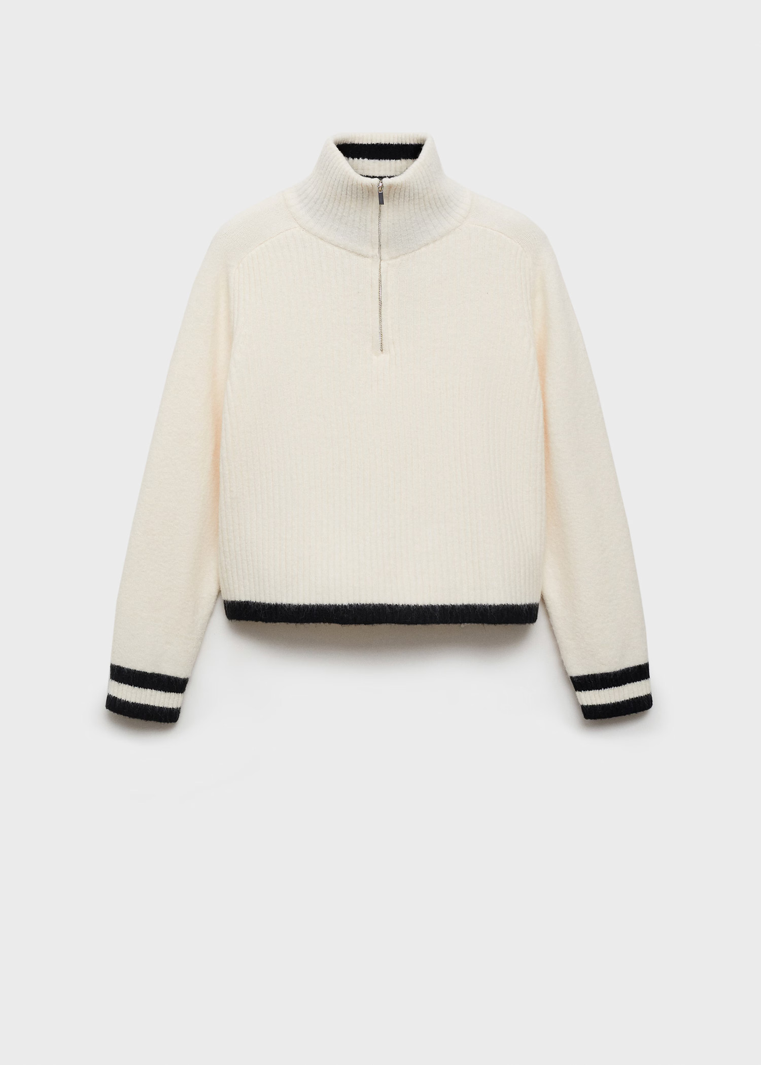 Striped sweater with zipper - Women | MANGO USA | Mango (US/MX/AU)