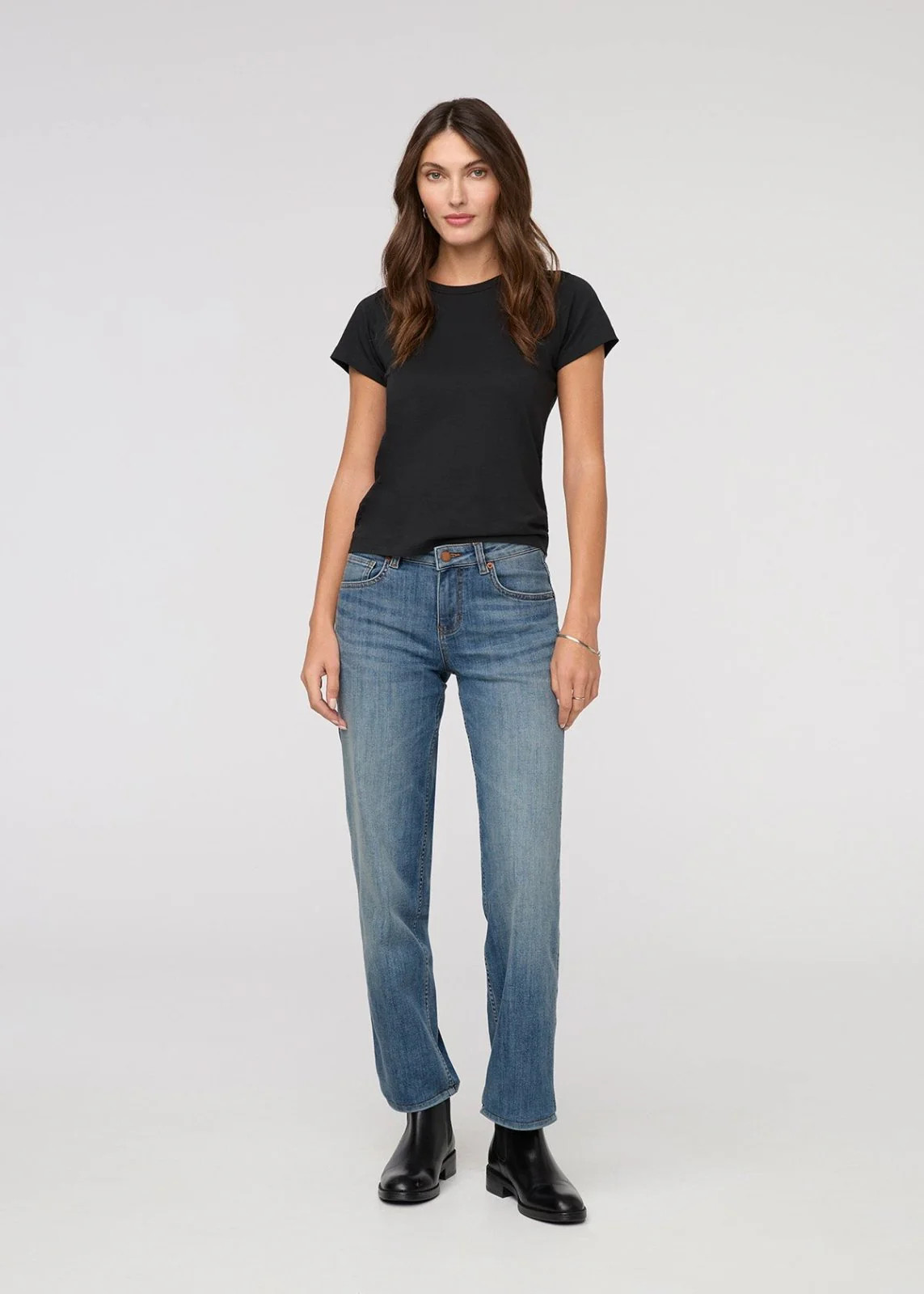 Performance Denim Mid Rise Straight - Blue Cascade | DUER