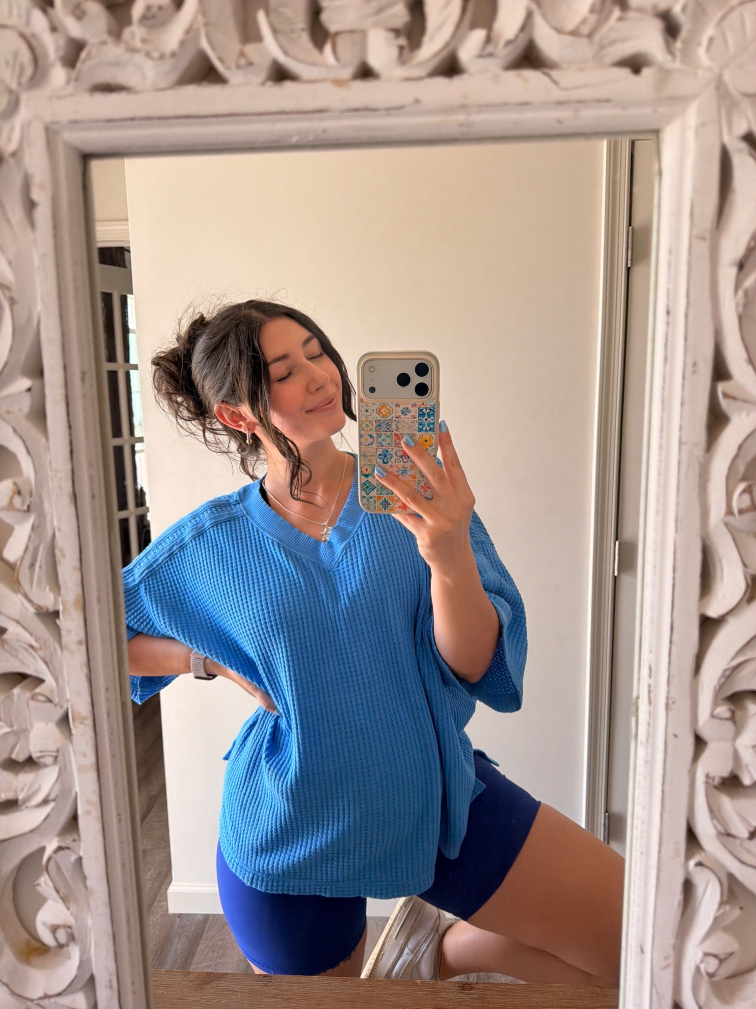 Dressing the Bump! 23 weeks pregnant 🩵🦋🌀🫐

Top- size m 
Bottoms - size L 

#LTKootd #LTKBump