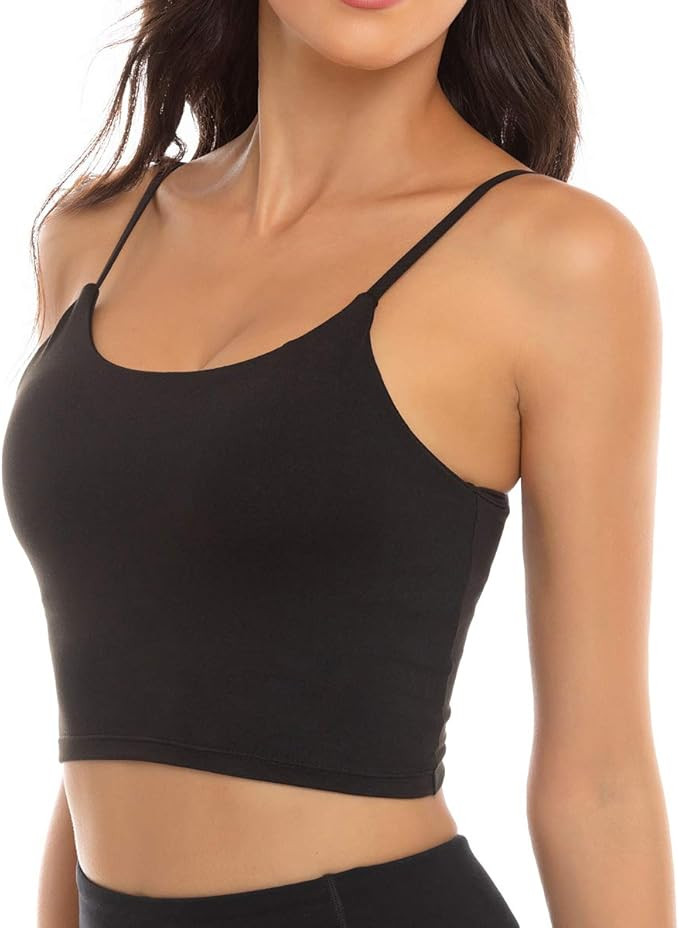 FORLAND Longline Yoga Sports Bra for Women - Womens Workout Running Yoga Tank Tops with Built in ... | Amazon (US)