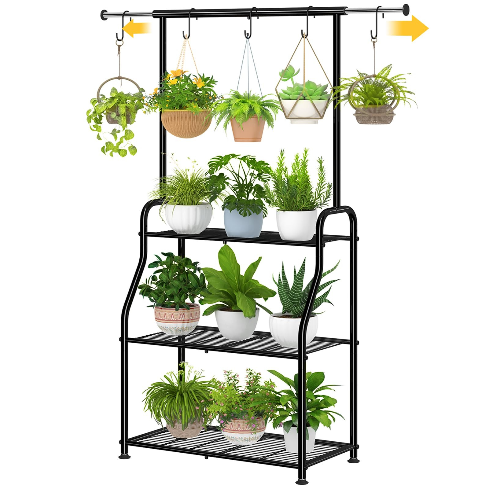 Simple Trending Plant Stand Indoor Outdoor, Heavy Duty Metal 3 Tiered Hanging Plant Shelf for Mul... | Amazon (US)
