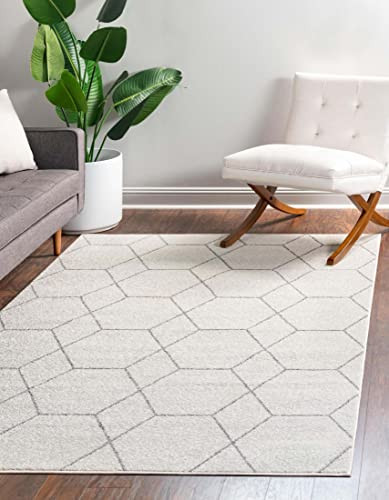Unique Loom Trellis Frieze Collection Area Rug-Modern Morroccan Inspired Geometric Lattice Design, 5 | Amazon (US)