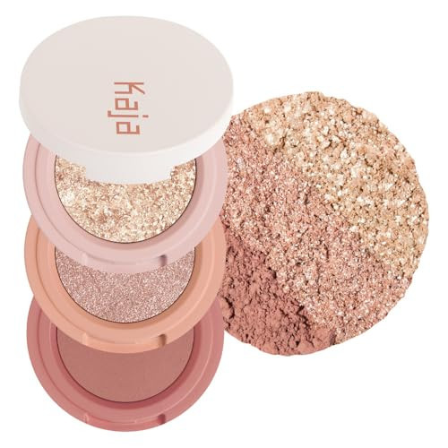 Kaja Beauty Bento Collection - Bouncy Eyeshadow Trio | 16 Peach Madeline | Nude Peach Tone | Vegan, Cruelty free | Amazon (US)