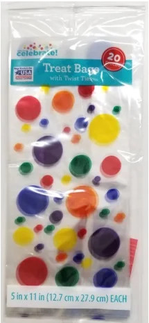 Way To Celebrate Multi Dot 20 Pk Treat Bag With Twist Ties | Walmart (US)
