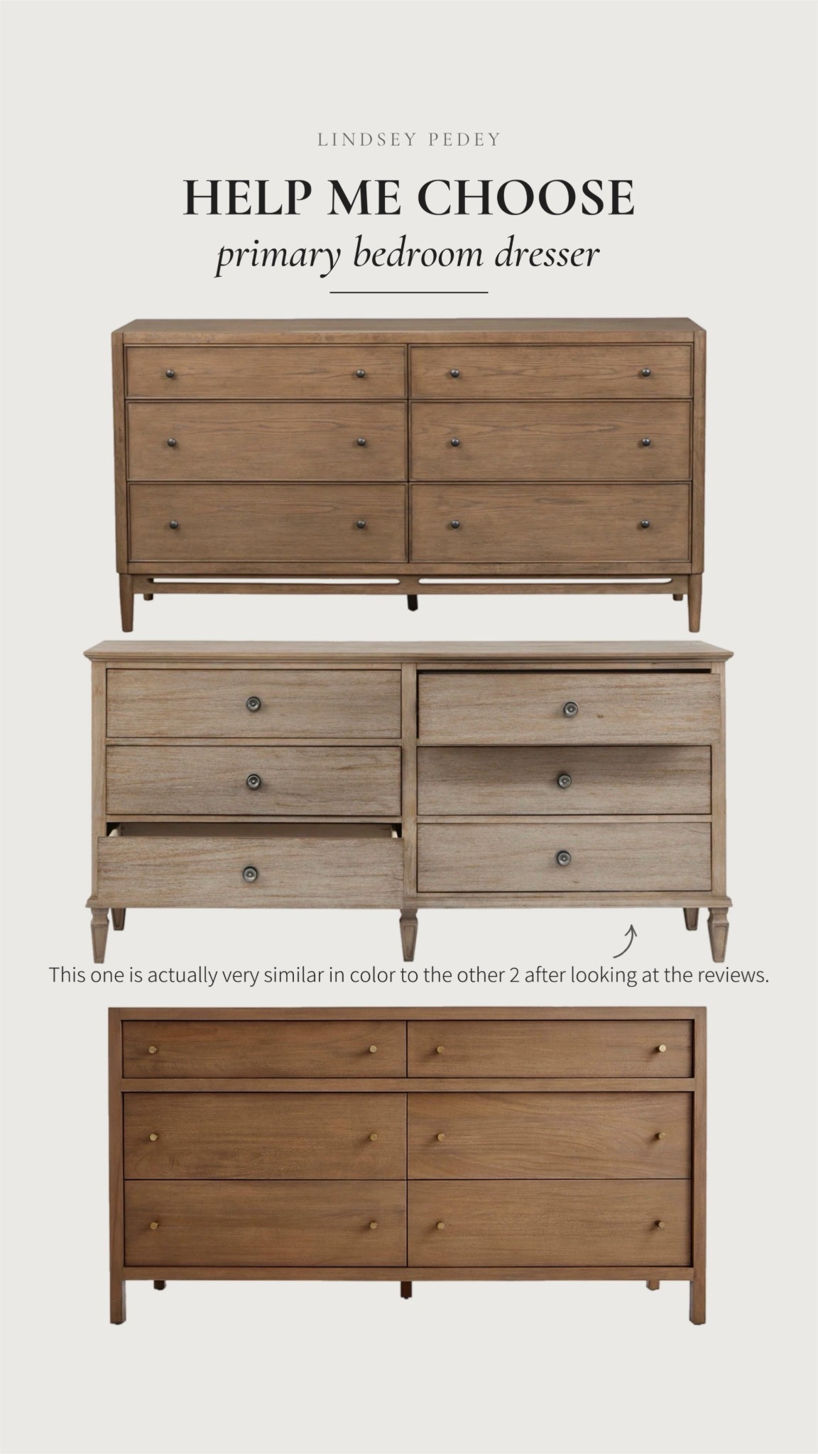 Which dresser should I choose for a primary bedroom!? 

Black Friday, cyber Monday, dresser, primary bedroom, storage, home decor, furniture, Wayfair, Crate & Barrel

#LTKHome #LTKCyberWeek #LTKSaleAlert