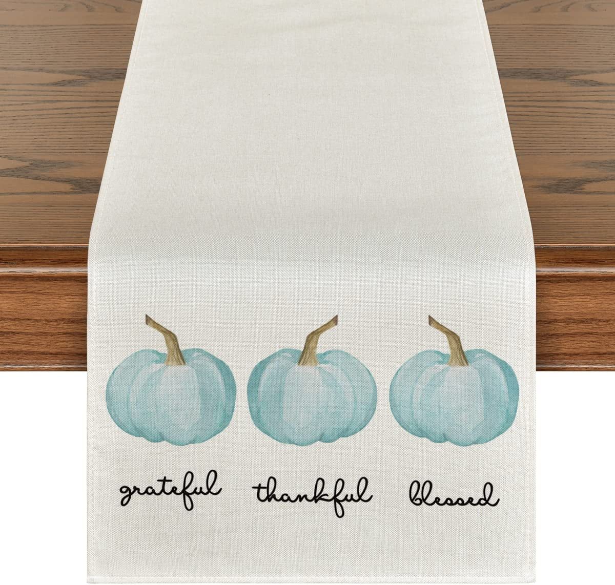 Artoid Mode Grateful Thankful Blessed Fall Table Runner 13 x 72 Harvest Thanksgiving Pumpkin Deco... | Walmart (US)