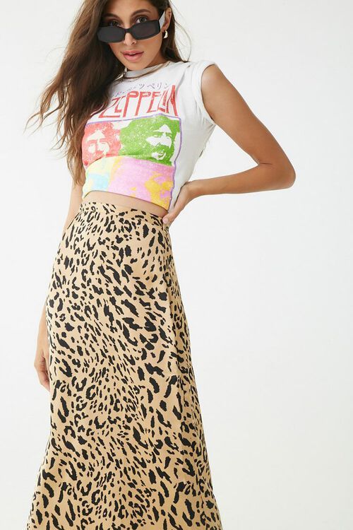 Satin Leopard Print Skirt | Forever 21 (US)