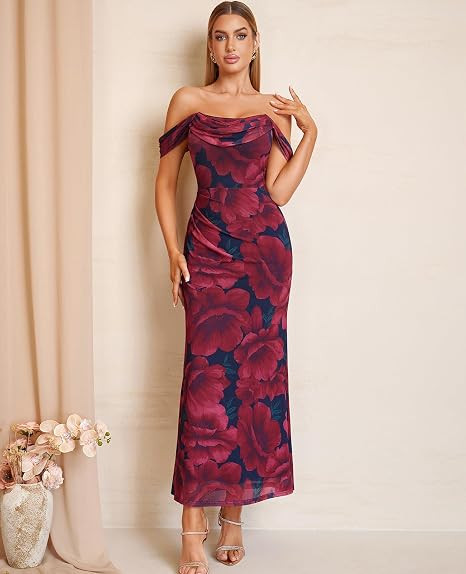 Off the Shoulder Corset Wedding Guest Cocktail Formal Dresses | Amazon (US)