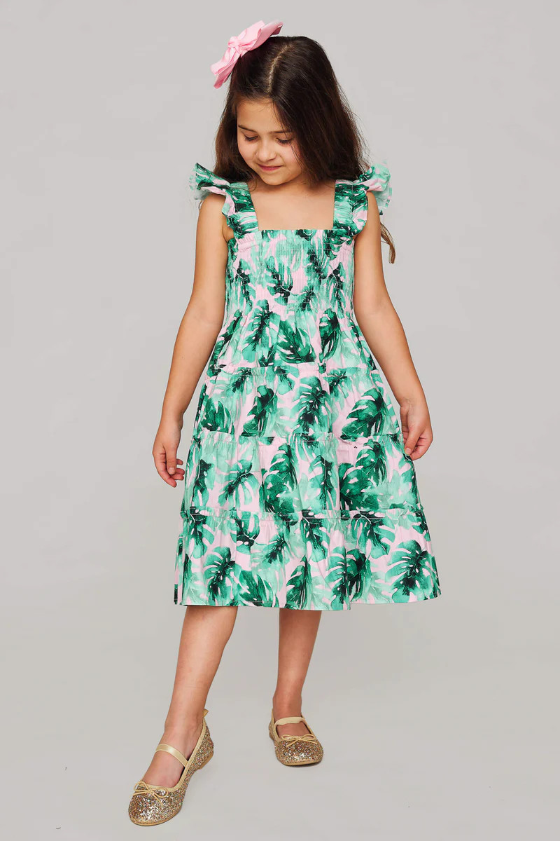 BuddyLove | Nori Girl's Dress | Palm Pretty | BuddyLove