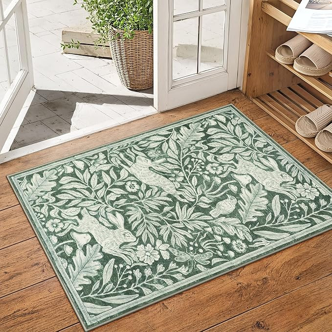 Lahome Forest Rabbit 2x3 Rugs for Entryway, Soft Animal Washable Rug for Entrance Bathroom, Whims... | Amazon (US)