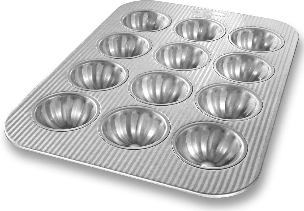 USA Pan Bakeware Mini Fluted Cupcake Pan, 12 Well, Nonstick & Quick Release Coating, Made in the ... | Amazon (US)