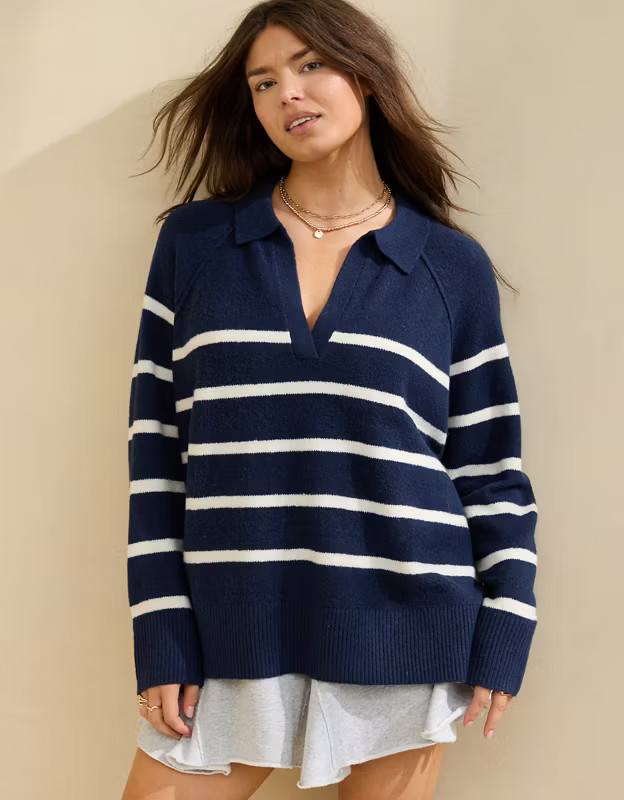 Aerie unREAL Polo Sweater | Aerie