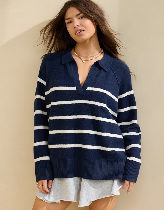 Aerie Unreal Polo Sweater | American Eagle Outfitters (US & CA)