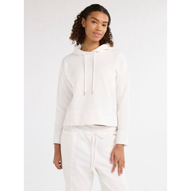 Free Assembly Women's and Women's Plus French Terry Cloth Hoodie with Long Sleeves, Sizes XS-4X | Walmart (US)