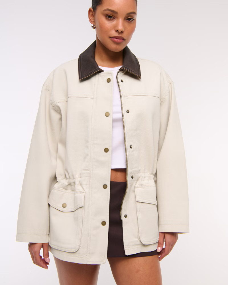 Women's Cinched Waist Workwear Jacket | Women's Coats & Jackets | Abercrombie.com | Abercrombie & Fitch (US)