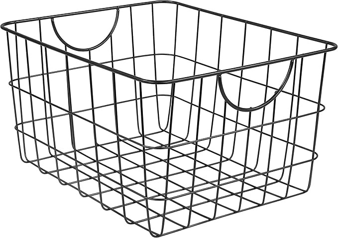 Spectrum Utility Wire Basket (Black) - Storage Bin & Décor for Bathroom, Closet, Pantry, Under S... | Amazon (US)