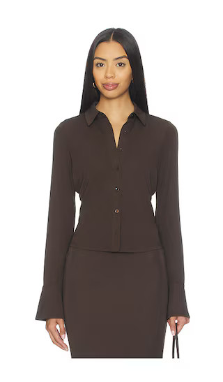 Matte Jersey Long Sleeve Shirt in Bark003 | Revolve Clothing (Global)