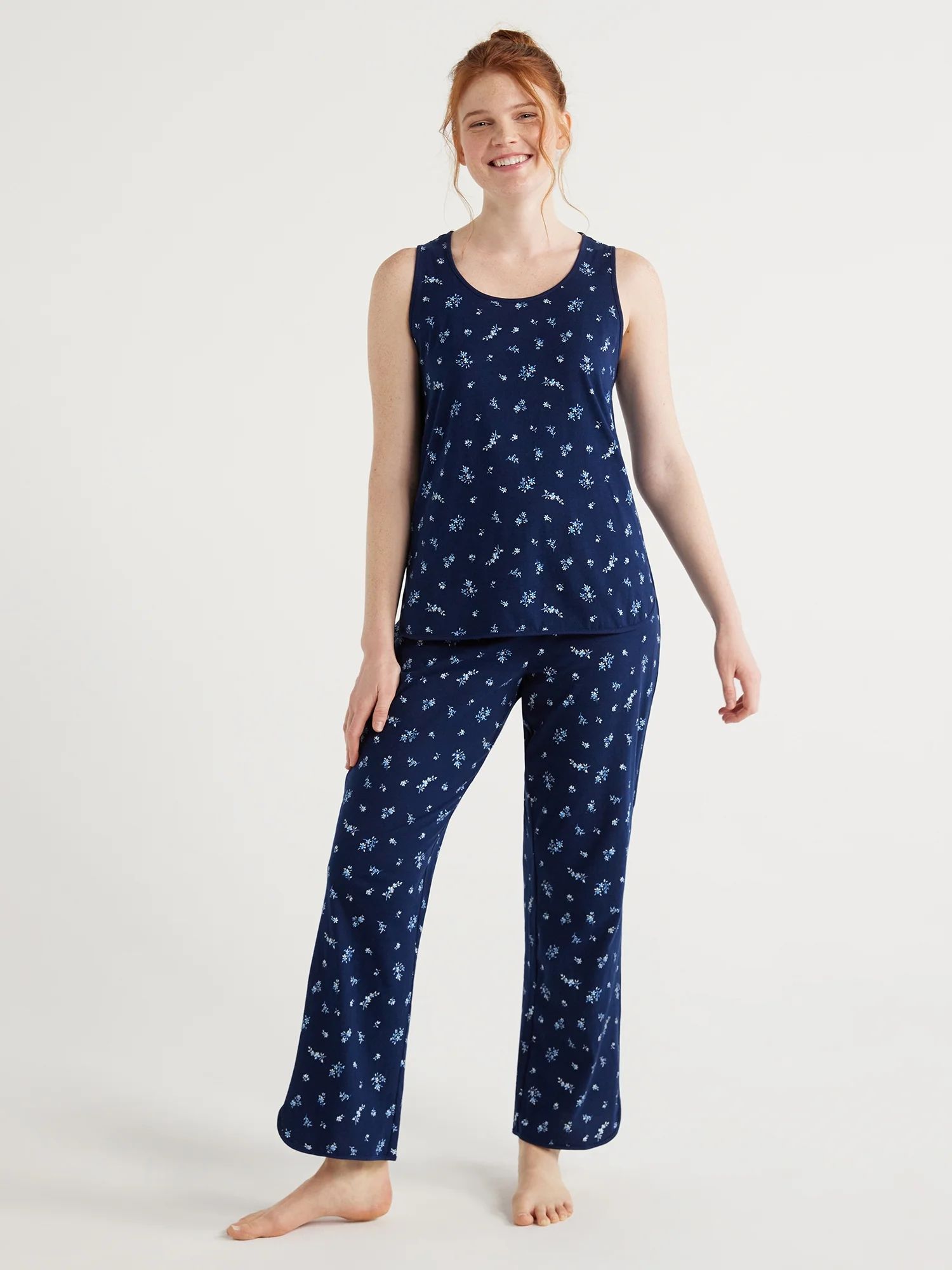 Joyspun Women's Cotton Blend Tank Top and Pants Pajama Set, 2-Piece, Sizes S to 3X - Walmart.com | Walmart (US)