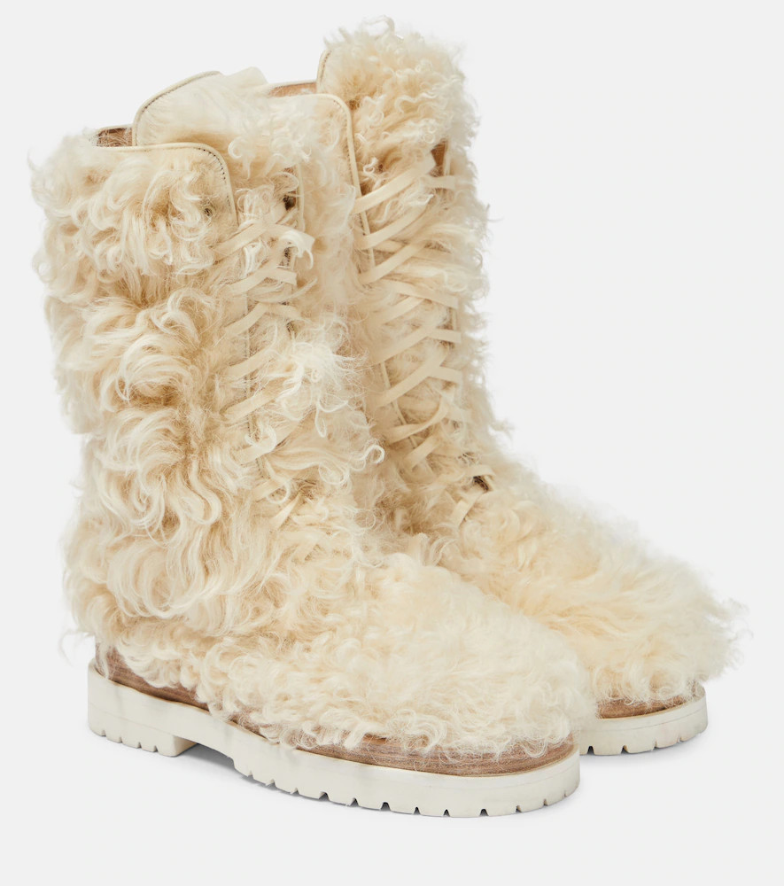 Magda Butrym Shearling lace-up boots | Mytheresa (INTL)