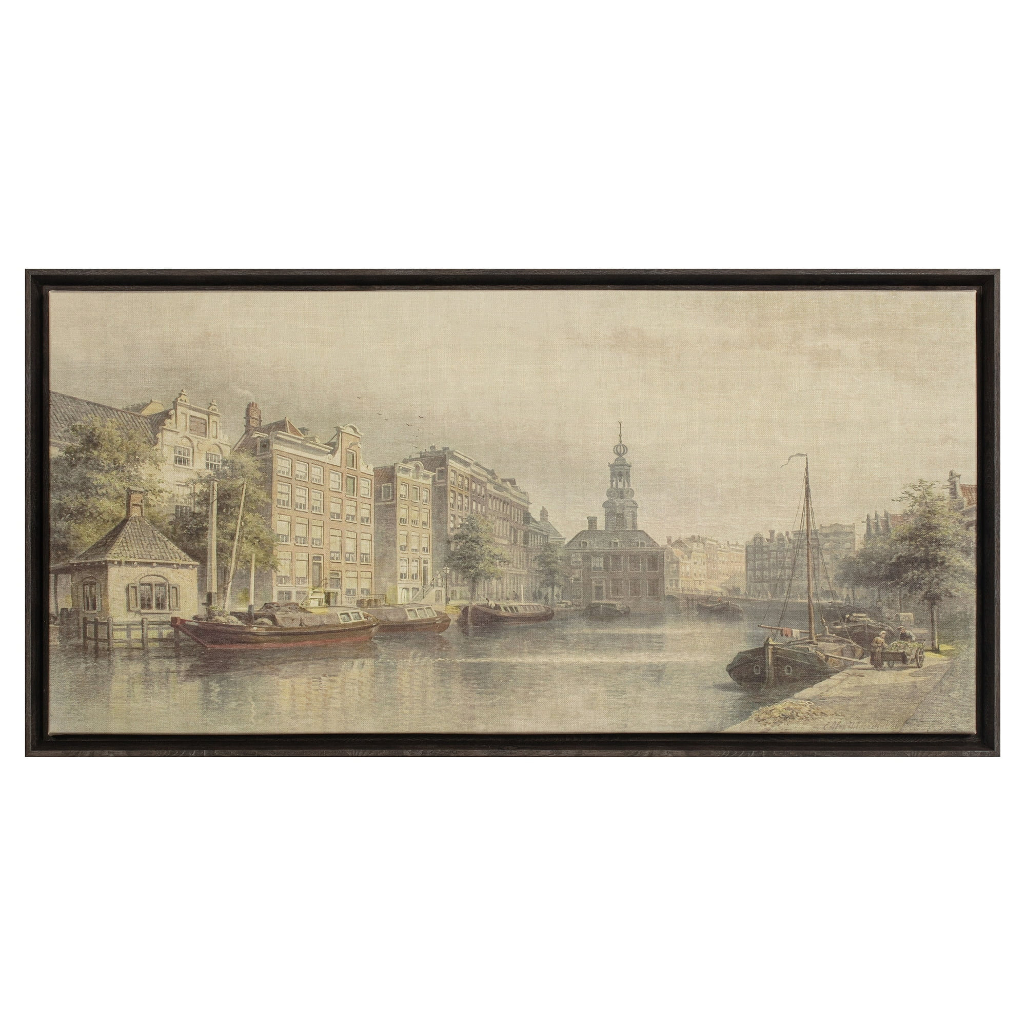 My Texas House The Singel Canal Framed Wall Art 36x18 | Walmart (US)