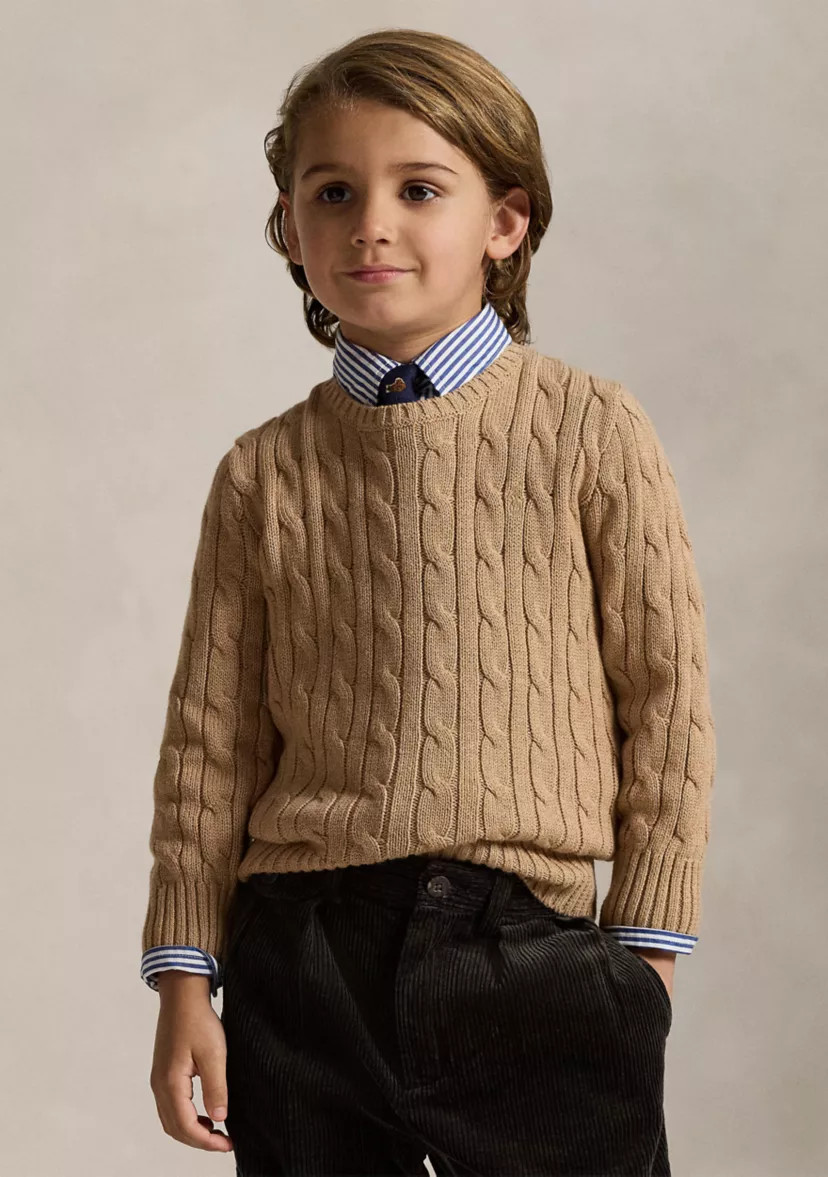 Boys 2-7 Cable Knit Cotton Sweater | Belk