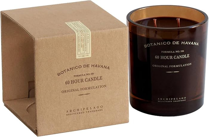 Archipelago Botanicals Botanico De Havana Glass Boxed Candle, Bergamot, Tobacco Flower and Ylang ... | Amazon (US)