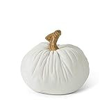 K&K Interiors 41520A-WH 2.75 Inch Resin White Velvet Pumpkin | Amazon (US)