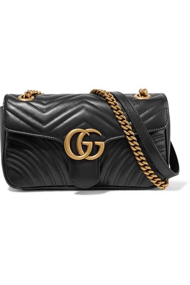 Gucci - Gg Marmont Small Quilted Leather Shoulder Bag - Black | NET-A-PORTER (US)