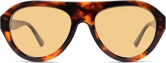 Polarized Retro 90s Aviator Sunglasses Womens Mens Trendy Round Pilot Sun Glasses Single Bridge A... | Amazon (US)