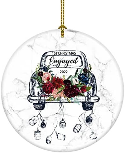 2022 1st First Christmas Engaged Ornament Engagement Gift for Him Couple Presents Christma Wedding G | Amazon (US)
