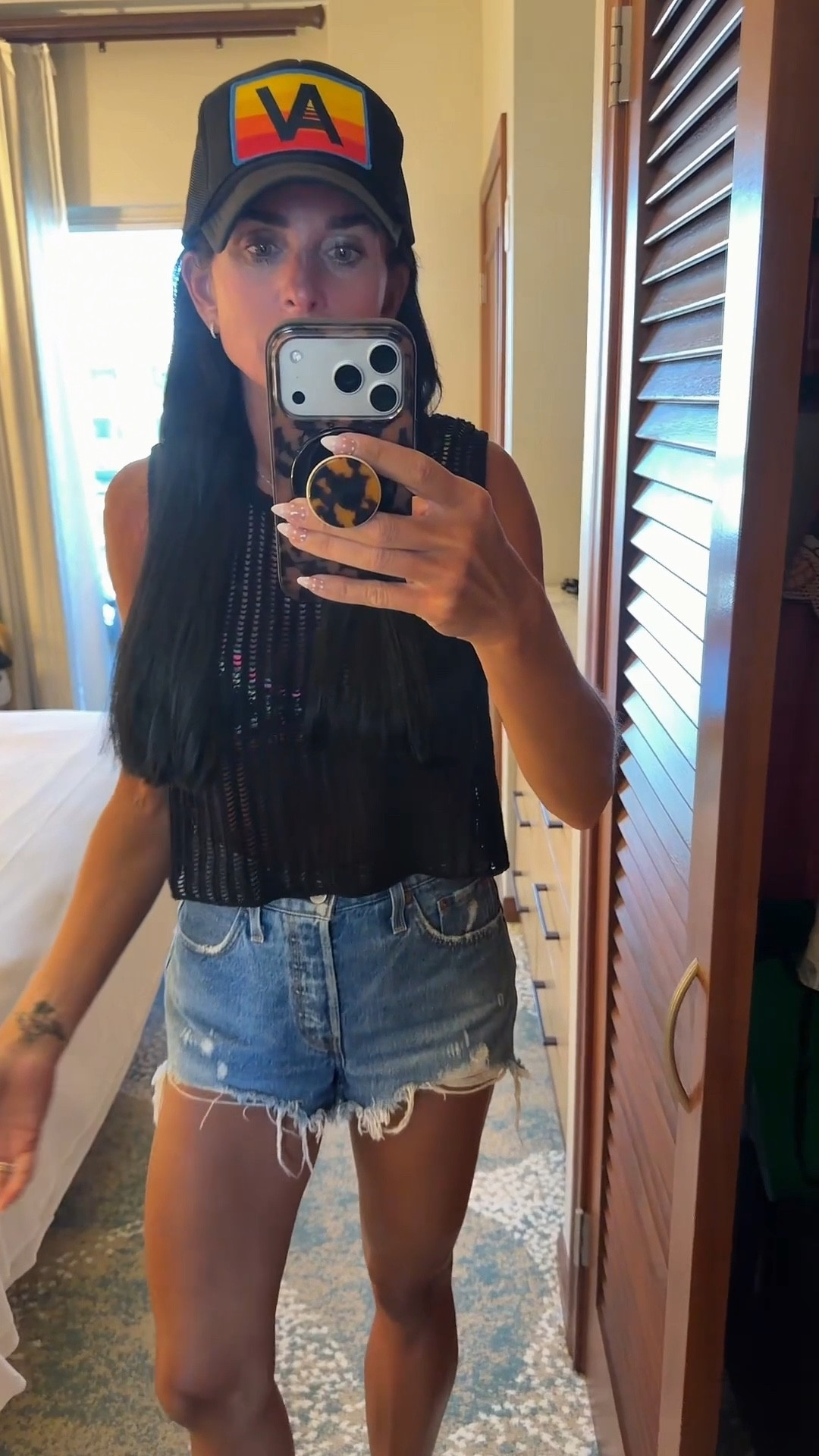 Wearing a small top and 25 denim shorts
O/S bikini

#LTKTravel #LTKFindsUnder100 #LTKootd