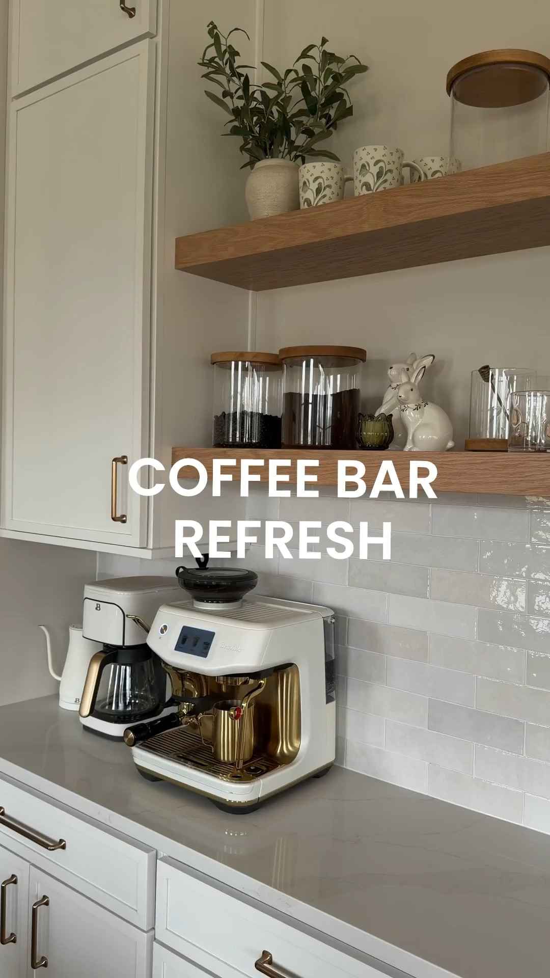 Added some sweet Spring touches to our coffee bar 🙌🏻 Kept it simple 



Coffee bar refresh, spring 2026, home decor, kitchen, spring cleaning, Carla.bushey

#LTKHome #LTKdayinmylife #LTKSeasonal