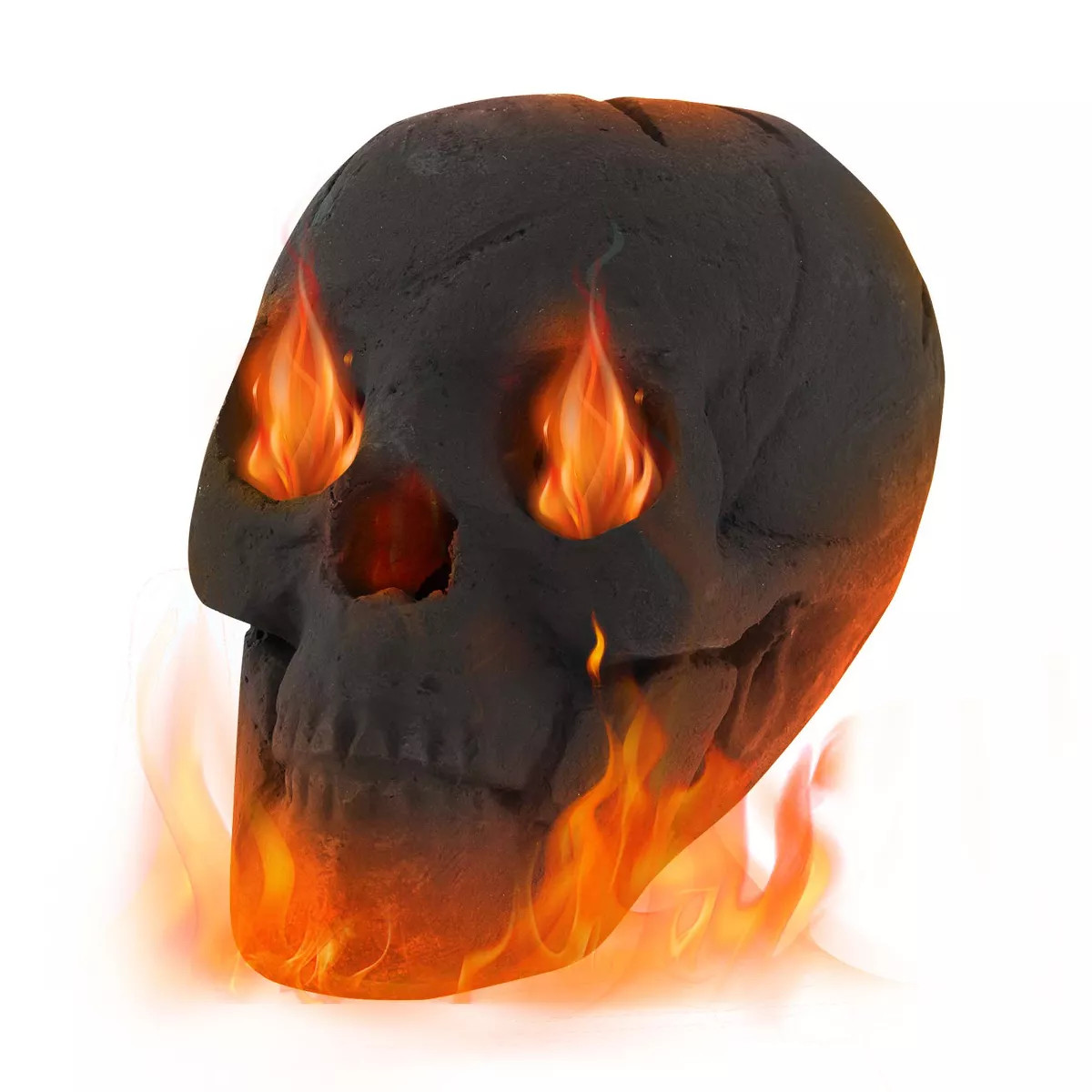 Costway Ceramic Fireproof Fire Pit Skull, Reusable Imitated Human Skull for Gas Beige/Black | Target