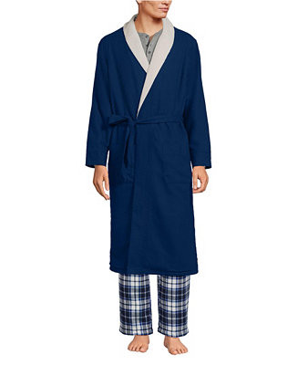 Men's High Pile Fleece Lined Flannel Robe | Macy's