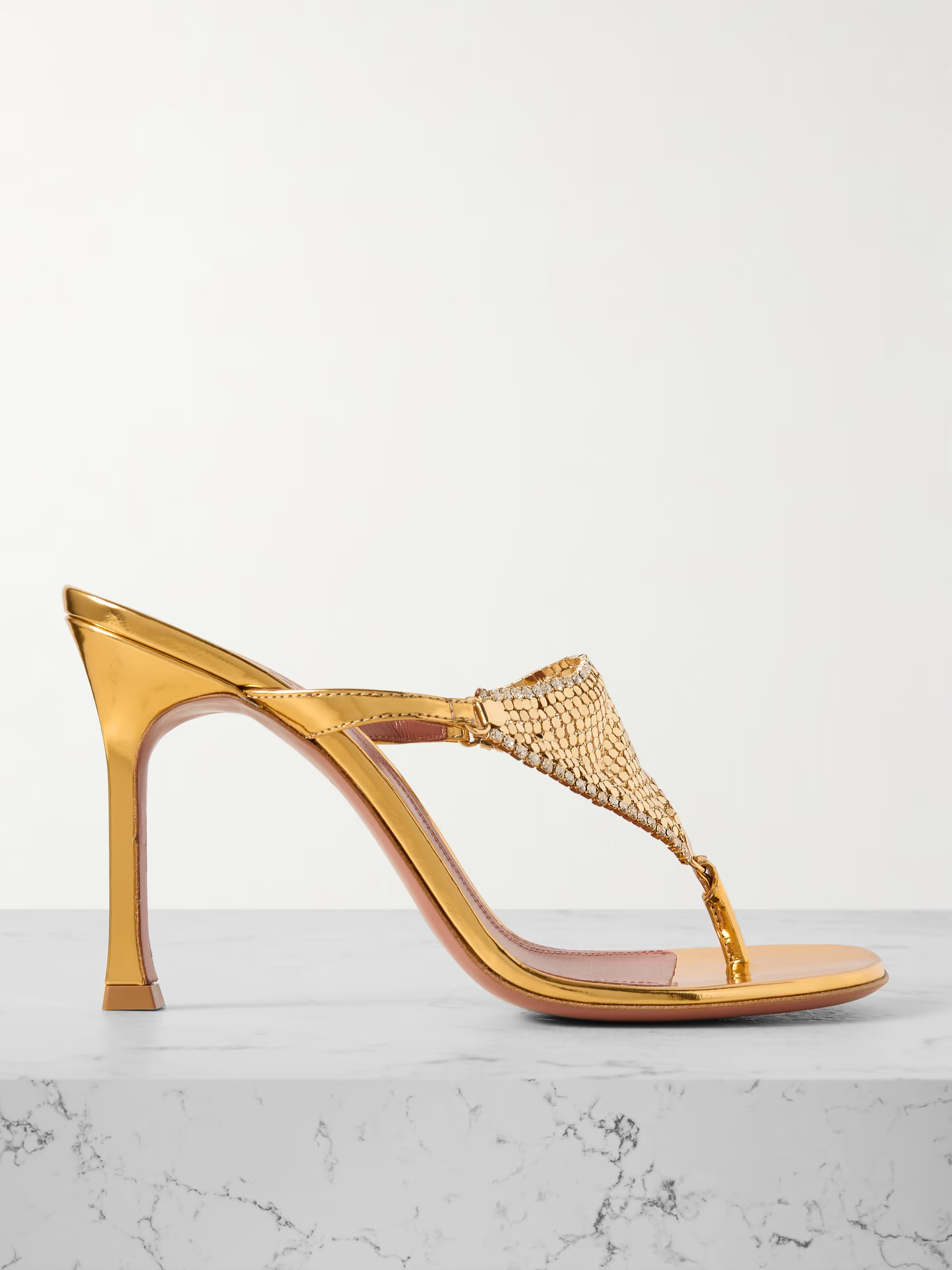 Cameron crystal-embellished chainmail and metallic leather mules | NET-A-PORTER (UK & EU)