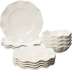 Certified International Perlette Cream 12 pc Melamine Dinnerware Set, Service for 4 | Amazon (US)